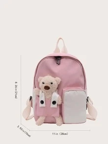 Niñas 3d Mochila con diseño de dibujos animados - Rosa - Ver 4