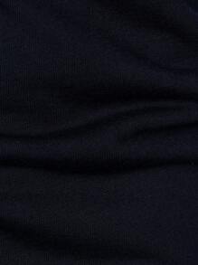 Manfinity Homme Men Letter Embroidered Polo Shirt - Navy Blue - View 5