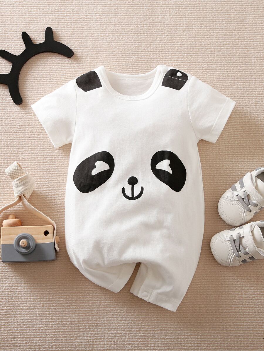 Yierying Rompers Em bé Nút Hoạt hình - trắng - Xem 1