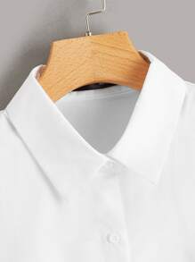 Muchica Blusa con botón delantero bajo asimétrico - Blanco - Ver 2