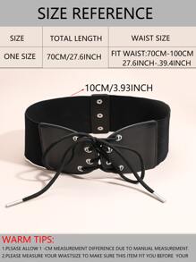 Cinturón corsé con cordón delantero - Negro - Ver 4