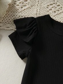 Bộ thời trang bé gái Thắt lưng Nhẫn Xù Khối Màu Dễ thương - Nhiều màu - Xem 6