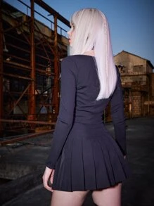 ROMWE Grunge Punk unicolor pecho con fruncido Cami & unicolor de canalé Top & Falda fruncido - Multicolor - Ver 7