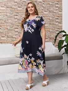 EMERY ROSE Đầm Plus Size Hoa Boho - Nhiều màu - Xem 3