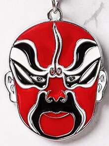 京劇吊墜鑰匙圈 - 紅色 - 查看 3