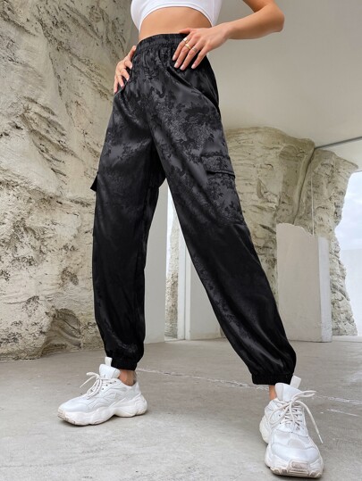 美品★anuans｜定価1,8万 24SS 今季品 綺麗め サテンカーゴパンツ アニュアンス anuans サテンカーゴパンツ （NAVY