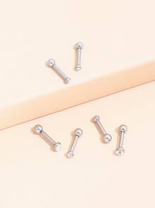 6 piezas Pendientes con diseño de diamante de imitación - Plateado - Ver 3