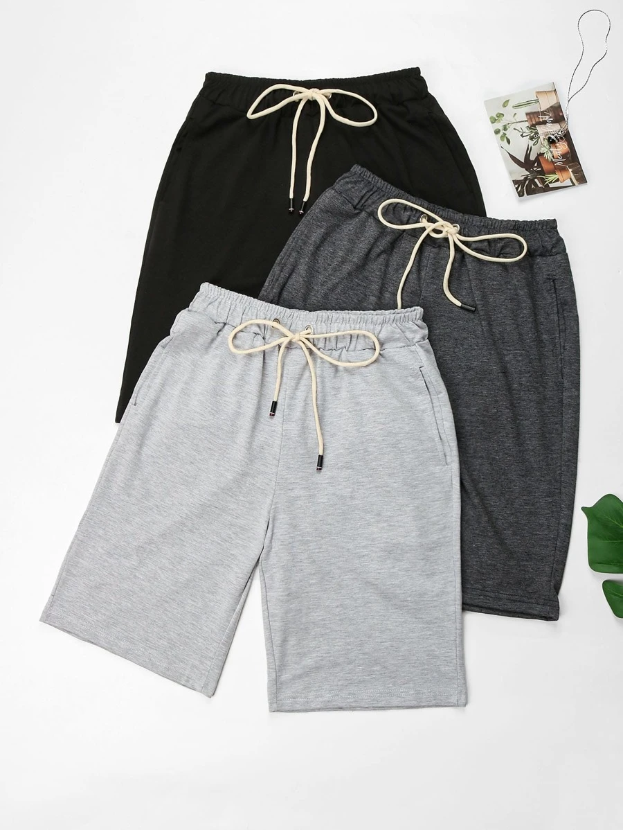 SHEIN Unity 3pcs Drawstring Waist Track Shorts - Multicolor - View 1