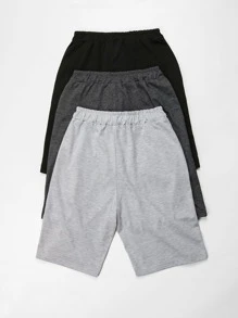 Flirla 3 piezas Shorts deportivos de cintura con cordón