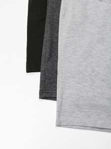 Flirla 3 piezas Shorts deportivos de cintura con cordón