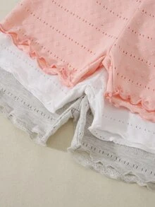 小女童3入組木耳邊騎行褲