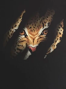 Manfinity Men Cheetah Print Tee - Black - View 3