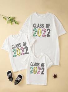 小女童字母圖案T恤 - 白色 - 查看 6