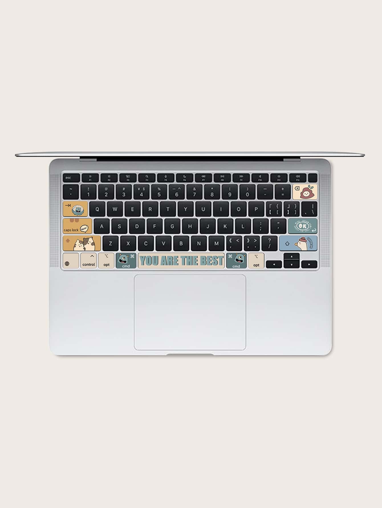 1張卡通圖案鍵盤貼紙適用於MacBook Air - 彩色 - 查看 1