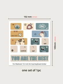 1張卡通圖案鍵盤貼紙適用於MacBook Air - 彩色 - 查看 3