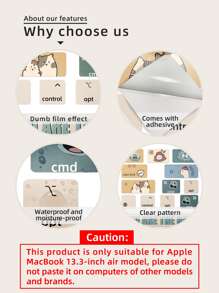 1張卡通圖案鍵盤貼紙適用於MacBook Air - 彩色 - 查看 6