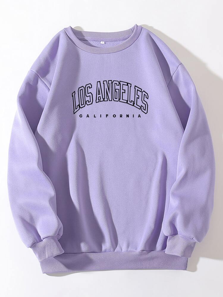 SHEIN EZwear Letter Graphic Drop Shoulder Thermal Lined Sweatshirt | SHEIN  South Africa