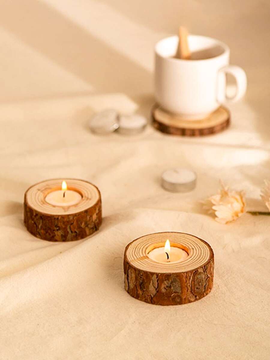 1 cái giá đỡ nến bằng gỗ - Nhiều màu - Xem 1