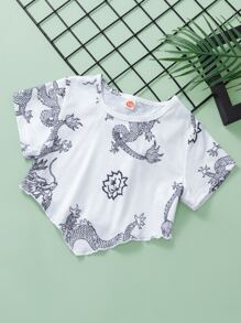 Tops con gái Bất đối xứng Xù nhỏ Thú vật Giải trí - trắng - Xem 1