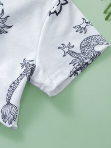 Tops con gái Bất đối xứng Xù nhỏ Thú vật Giải trí - trắng - Xem 4