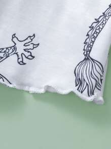 Tops con gái Bất đối xứng Xù nhỏ Thú vật Giải trí - trắng - Xem 5