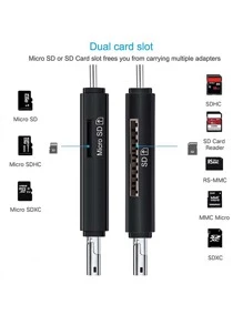 3 In 1 USB Type-C/OTG Card Reader - Black - View 5