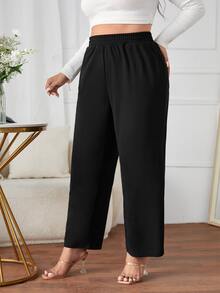 Pantalones de pierna ancha en forma de corazón con abertura