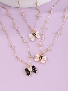 3入組兒童蝴蝶結項鍊