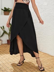 SHEIN 孕婦寬腰帶裹身裙 - 黑色 - 查看 4