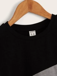 SHEIN 青少年男童剪裁拼接圓領t恤 - 彩色 - 查看 3