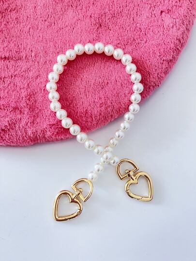 Heart & Faux Pearl Decor Bag Strap Bag Accessories DIY Accessories Adjustable Replacement Shoulder Strap Stylish Durable