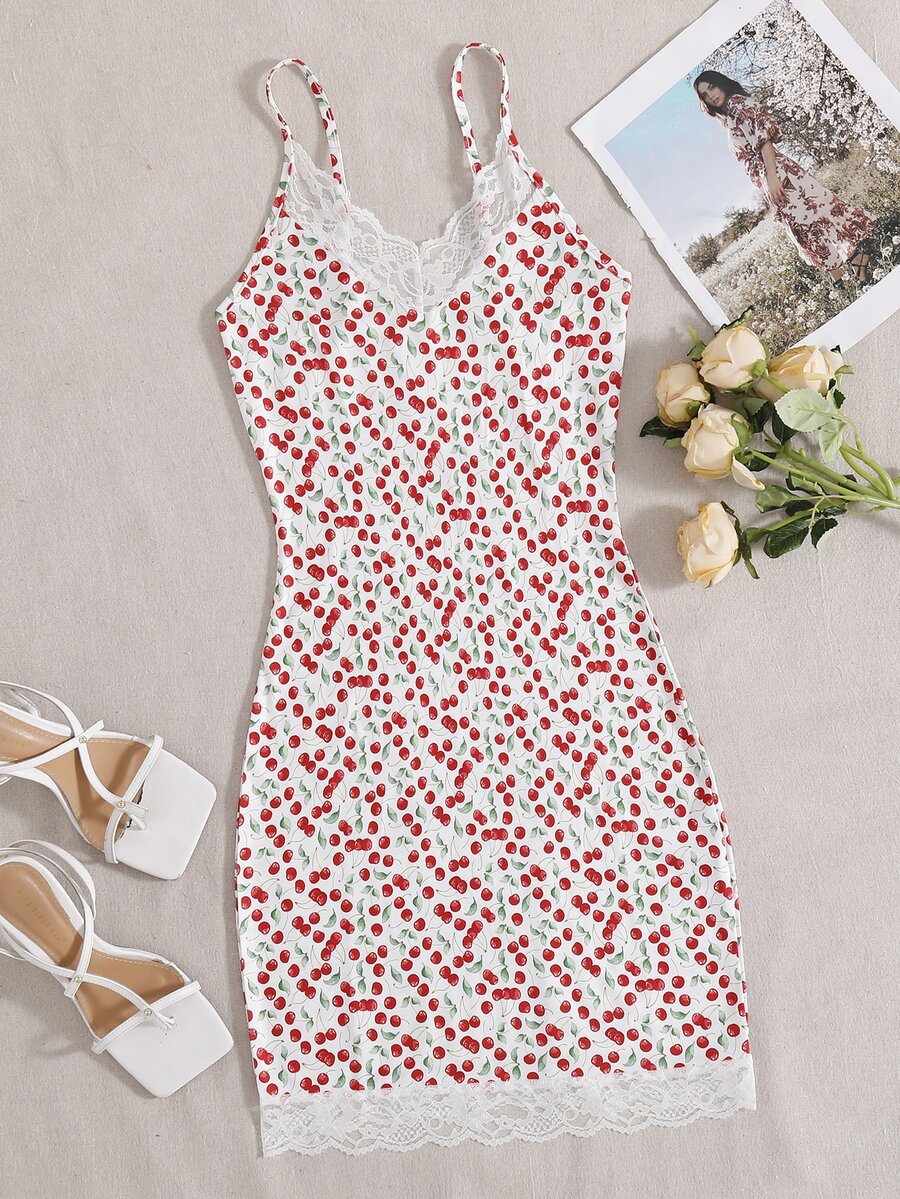 Đầm Tương phản ren Rau quả Boho - Nhiều màu - Xem 1