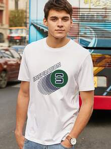 Hombres Camiseta con estampado de letra