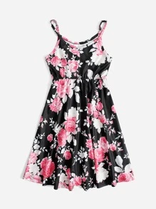 小女童1入組印花吊帶洋裝