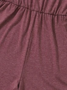 SHEIN 大碼素色吊帶睡眠連身衣 - 紅木色 - 查看 4