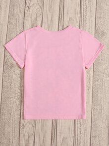 Tops con gái lớn Tim Lá thư Giải trí - Màu Hồng baby - Xem 2