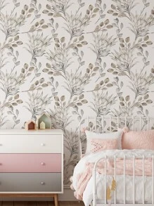 1 rollo de papel tapiz autoadhesivo con patrón de hojas de acuarela reforzado, impermeable y a prueba de humedad para decoración de pared en sala de estar y dormitorio, con estampado de arte. Disponible en tres tamaños: 11.81X47.24/11.81X118.11/11.81X196.85 pulgadas. Adhesivos decorativos de renovación, paneles de pared, papel tapiz, decoración de primavera para refrescar su hogar, adhesivos de decoración de ramas - Multicolor - Ver 2