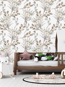 1 rollo de papel tapiz autoadhesivo con patrón de hojas de acuarela reforzado, impermeable y a prueba de humedad para decoración de pared en sala de estar y dormitorio, con estampado de arte. Disponible en tres tamaños: 11.81X47.24/11.81X118.11/11.81X196.85 pulgadas. Adhesivos decorativos de renovación, paneles de pared, papel tapiz, decoración de primavera para refrescar su hogar, adhesivos de decoración de ramas - Multicolor - Ver 7