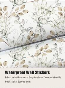 1 rollo de papel tapiz autoadhesivo con patrón de hojas de acuarela reforzado, impermeable y a prueba de humedad para decoración de pared en sala de estar y dormitorio, con estampado de arte. Disponible en tres tamaños: 11.81X47.24/11.81X118.11/11.81X196.85 pulgadas. Adhesivos decorativos de renovación, paneles de pared, papel tapiz, decoración de primavera para refrescar su hogar, adhesivos de decoración de ramas - Multicolor - Ver 4