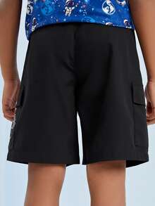 SHEIN 男孩標語和圖案印花短褲