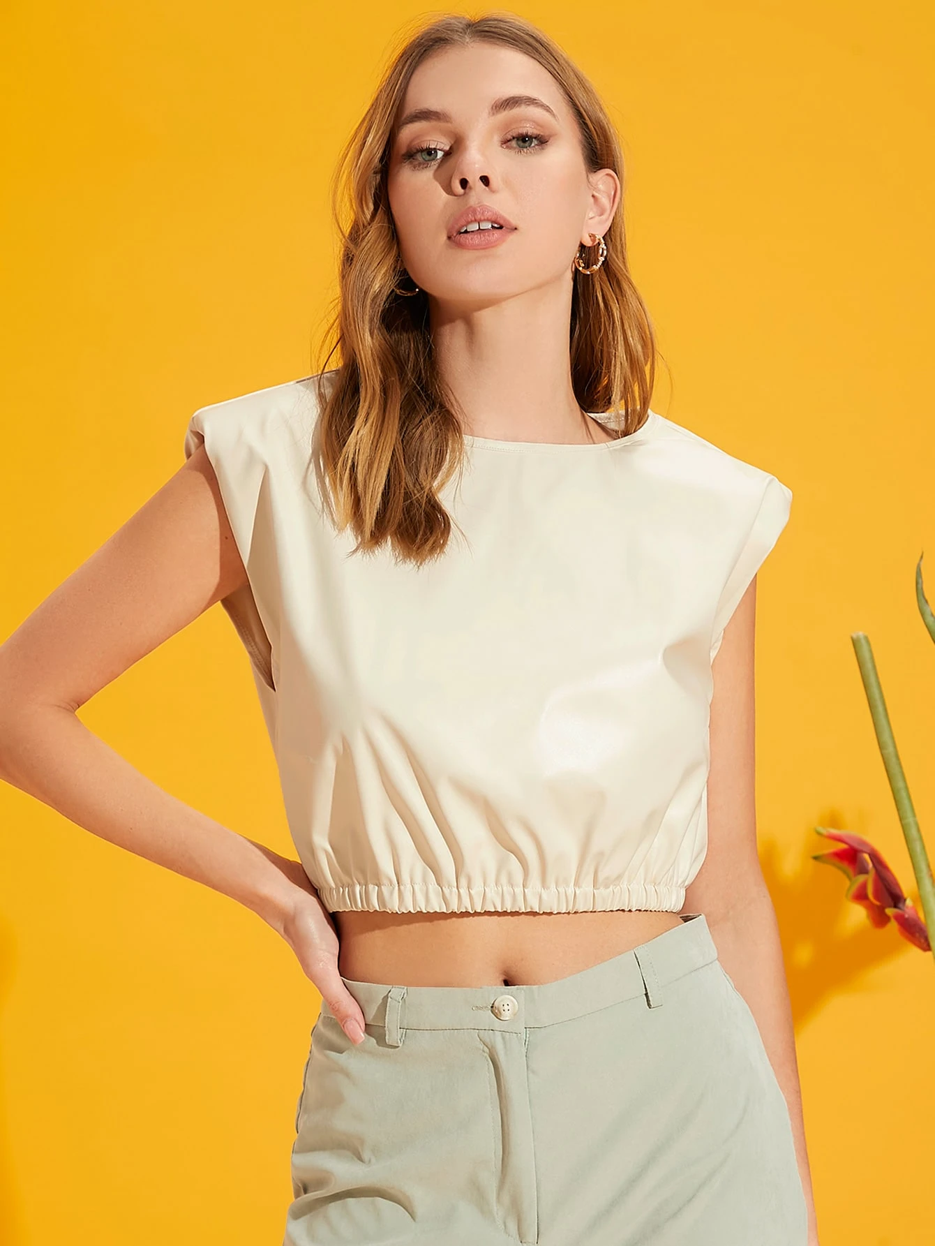 Camisa Blanca Cinturón Y Pecho Café Cuerina Shein Camisa Blanca Cinturón Y Pecho Café Cuerina Shein