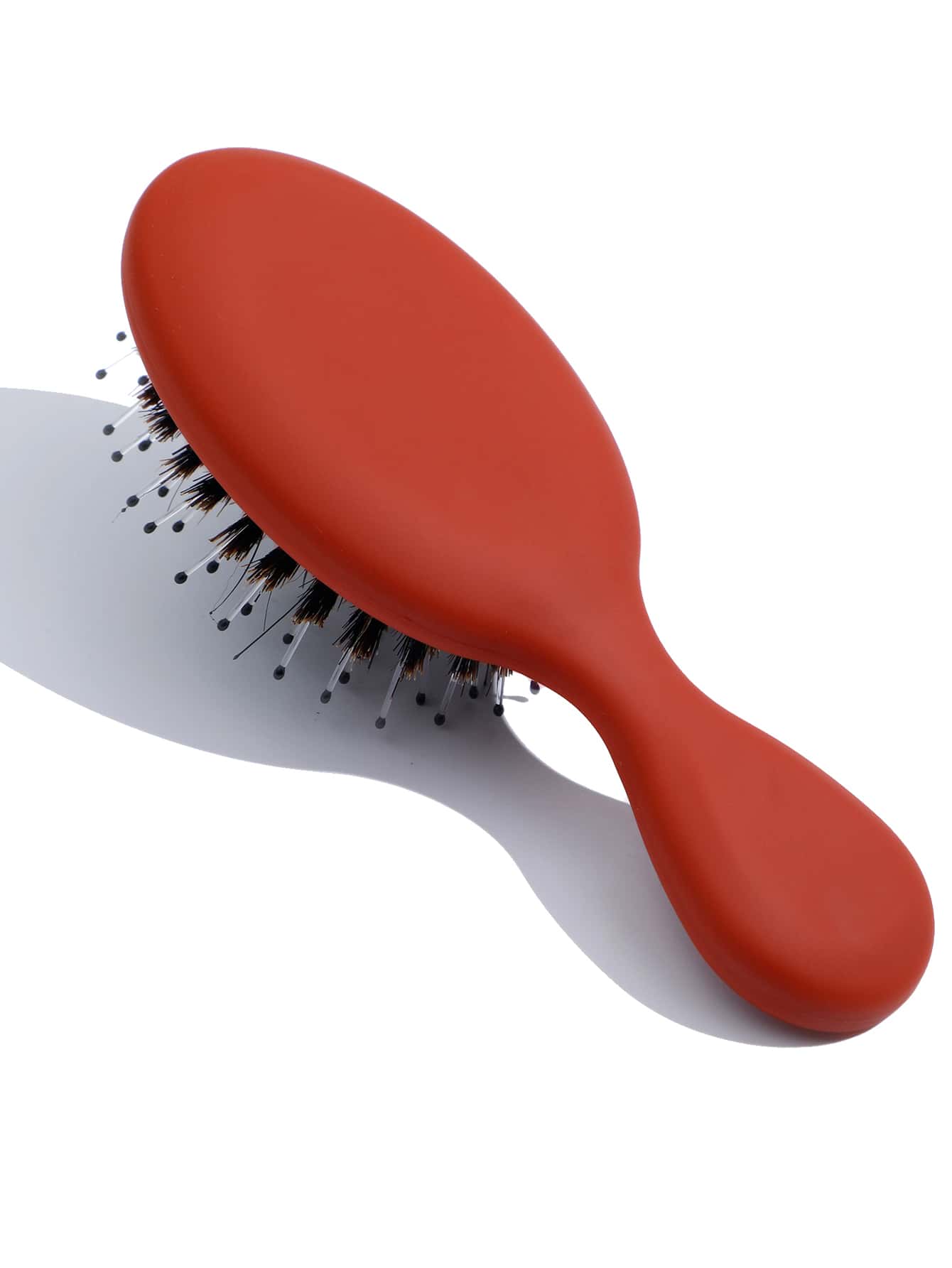 1pc Elastic Painted Mini Hair Comb For Home Use - Burnt Orange - View 1