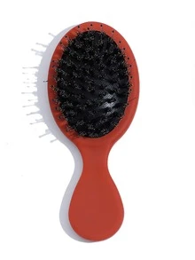 1pc Elastic Painted Mini Hair Comb For Home Use - Burnt Orange - View 2