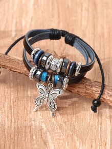 Hạt trang trí bằng bướm quyến rũ lớp vòng tay - Nhiều màu - Xem 1