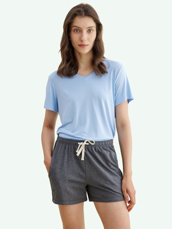 Latuza Slant Pockets Drawstring Waist Sleep Shorts