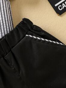 嬰兒豎條紋補丁貼口袋襯衫和短褲 - 彩色 - 查看 4