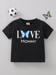 Tops em bé Lá thư Loại bướm - màu đen - Xem 4