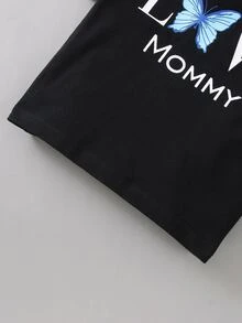 Tops em bé Lá thư Loại bướm - màu đen - Xem 6