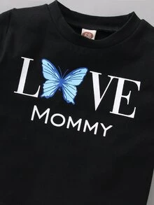 Tops em bé Lá thư Loại bướm - màu đen - Xem 8