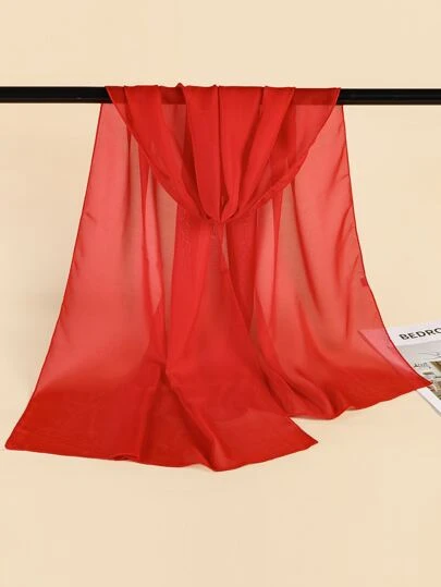 Solide Chiffon Sjaal Voor Casual Wear Voor Dagelijks Leven Kerstmis